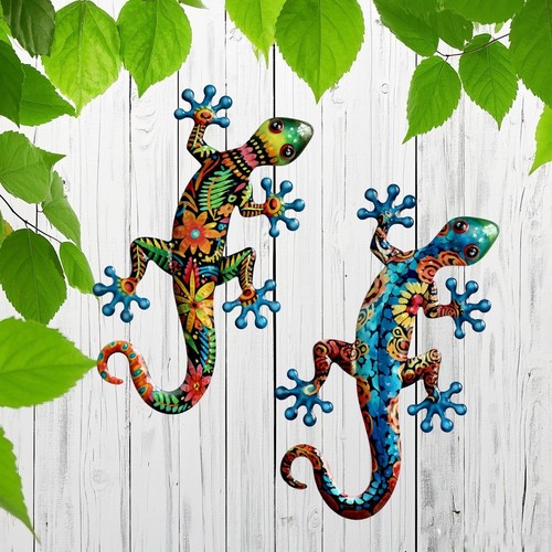 Metal gecko wall art outdoor - metal,