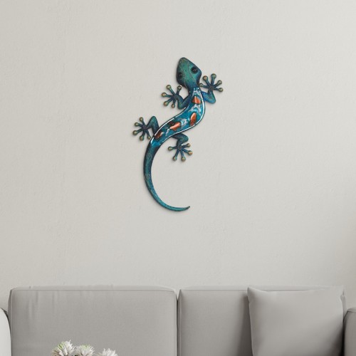 Long blue lizard metal - blue,