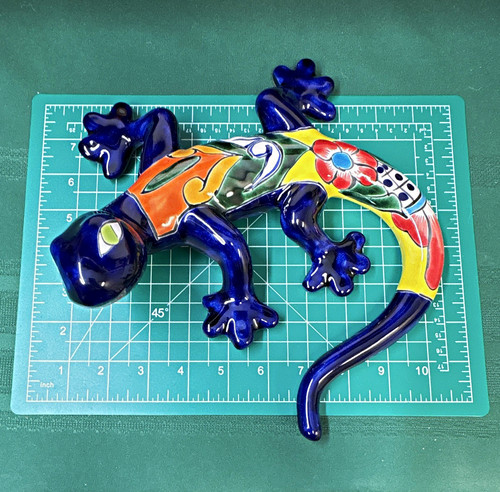 Hand painted talavera gecko - talavera,
