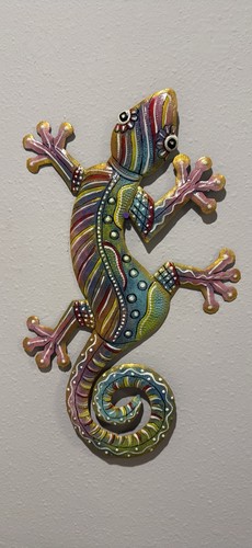 Multicolor metal gecko lizard - gecko,