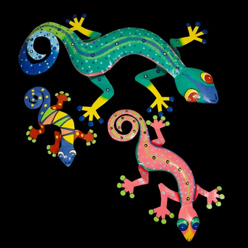Lot gecko lizard metal - of,