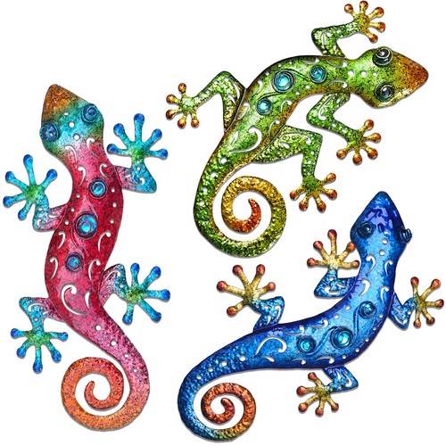 Metal lizards outdoor decor - metal,